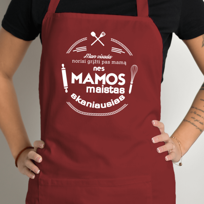 Prijuostė su spauda „Mamos maistas“ - Image 2