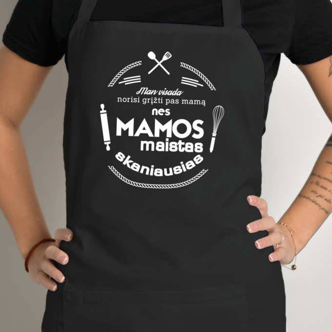 Prijuostė su spauda „Mamos maistas“ - Image 4