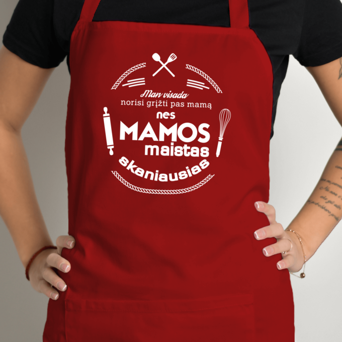 Prijuostė su spauda „Mamos maistas“ - Image 5