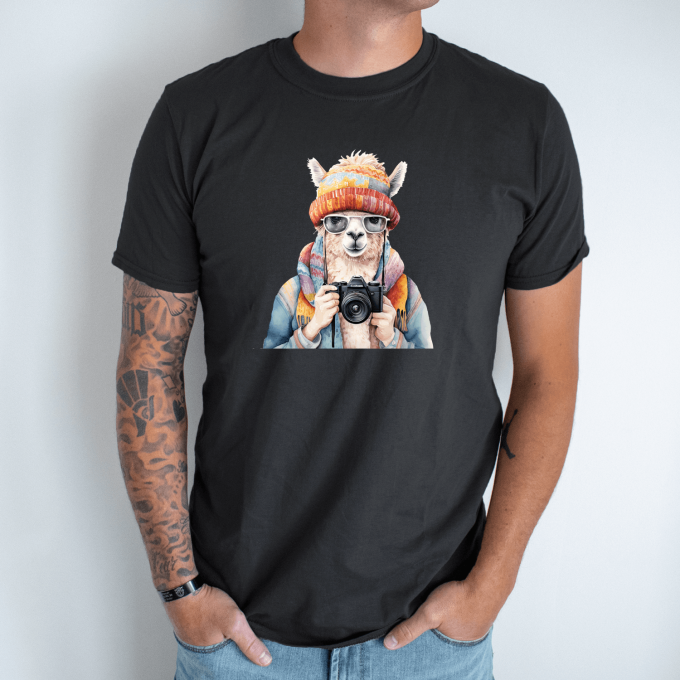 Unisex marškinėliai su spauda „Alpaka“ - Image 6