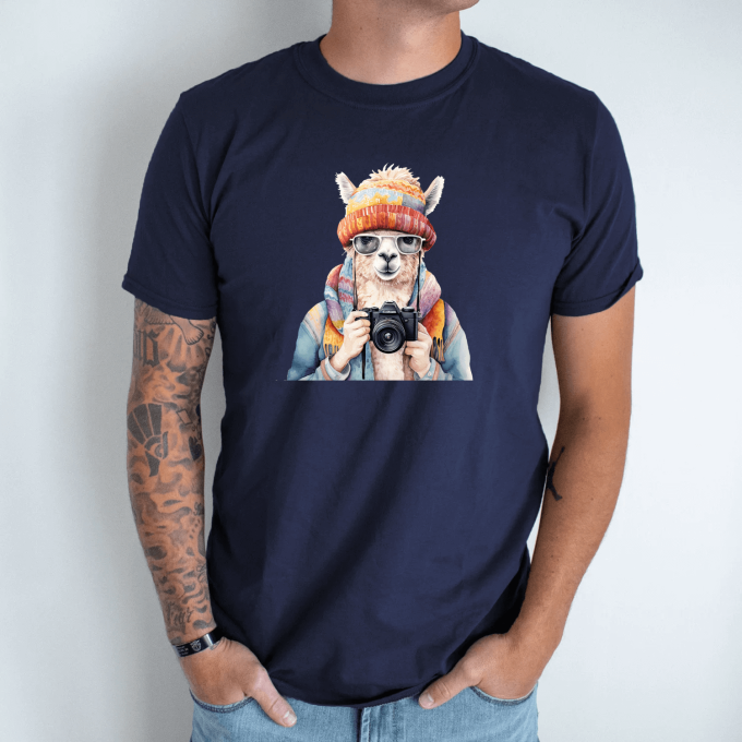 Unisex marškinėliai su spauda „Alpaka“ - Image 3