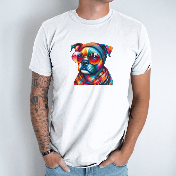 Unisex marškinėliai su spauda „Dėmesingas šuo“ - Image 6