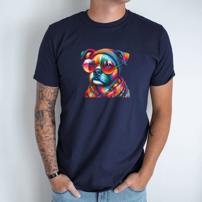 Unisex marškinėliai su spauda „Dėmesingas šuo“ - Image 2