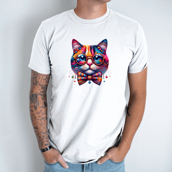 Unisex marškinėliai su spauda „Elegantiškas katinas“ - Image 5