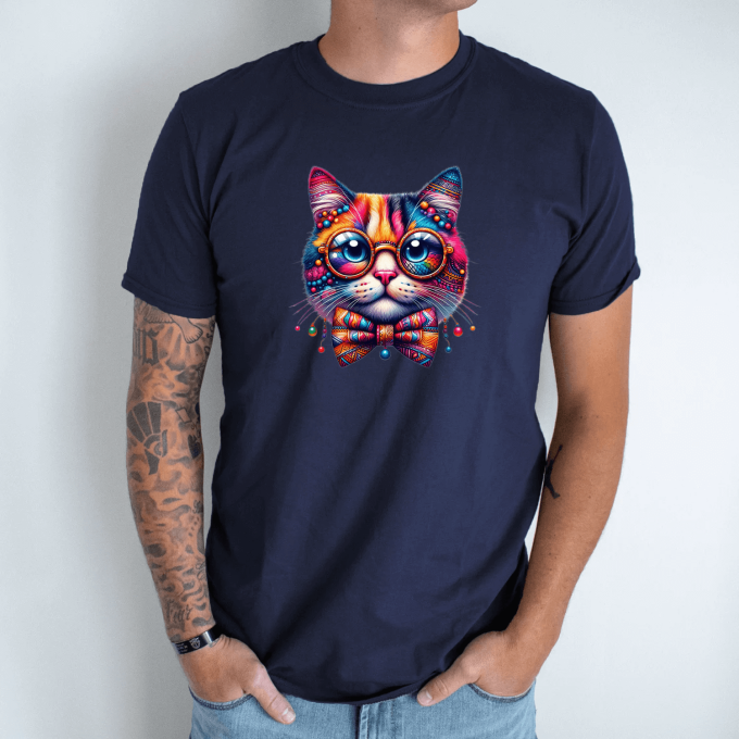 Unisex marškinėliai su spauda „Elegantiškas katinas“ - Image 3