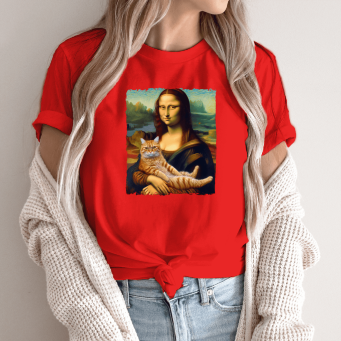 Unisex marškinėliai su spauda „Mona Liza“ - Image 4