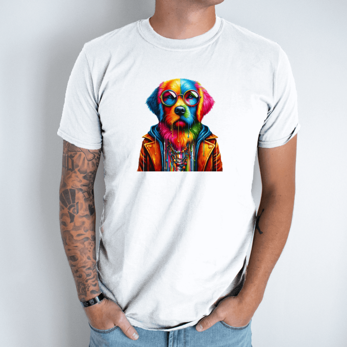 Unisex marškinėliai su spauda „Kietas šuo“ - Image 6