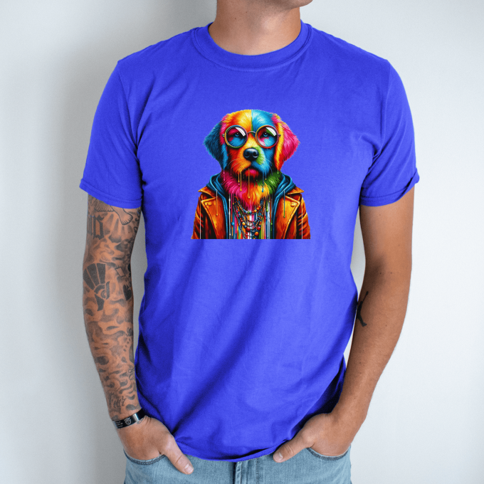 Unisex marškinėliai su spauda „Kietas šuo“ - Image 5