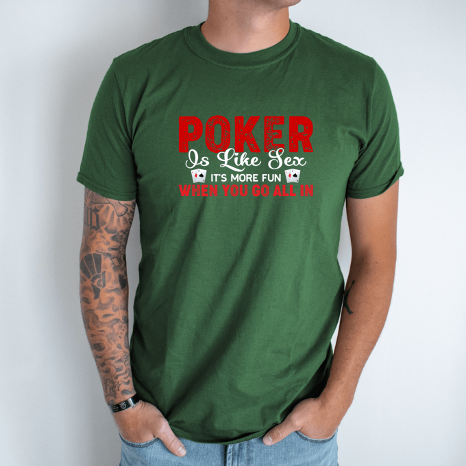 Unisex marškinėliai su spauda „Poker like sex“ - Image 2