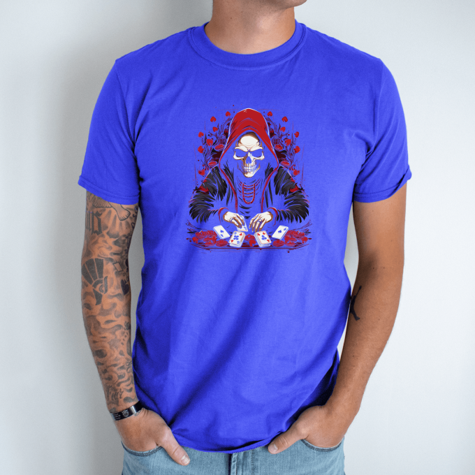 Unisex marškinėliai su spauda „Pokerio vaiduoklis“ - Image 4