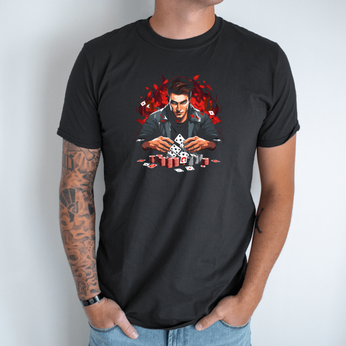Unisex marškinėliai su spauda „Pokerio žaidėjas“ - Image 4
