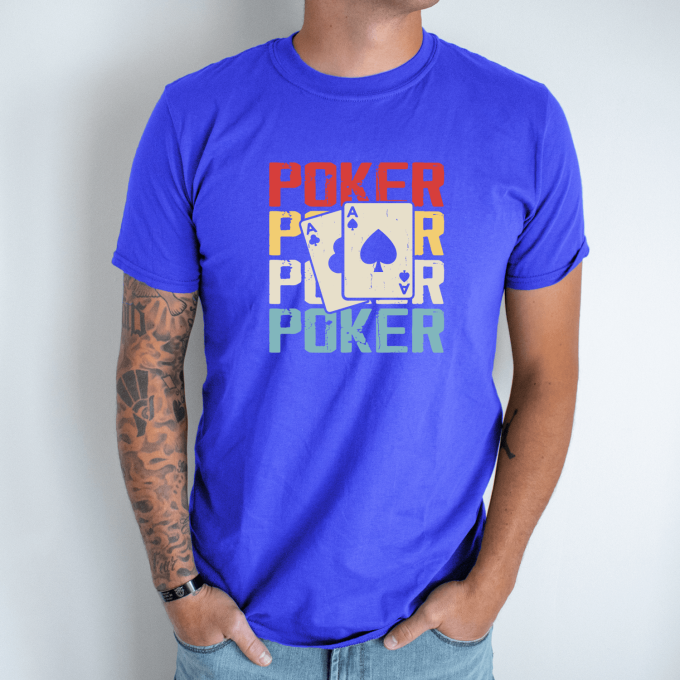 Unisex marškinėliai su spauda „Pokeris“ - Image 4