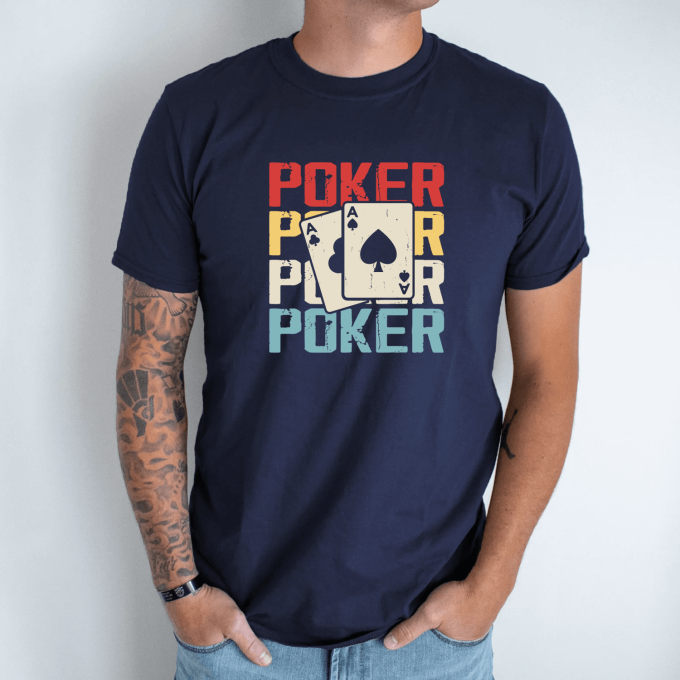 Unisex marškinėliai su spauda „Pokeris“ - Image 3