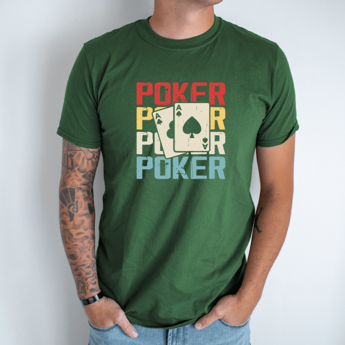 Unisex marškinėliai su spauda „Pokeris“ - Image 2