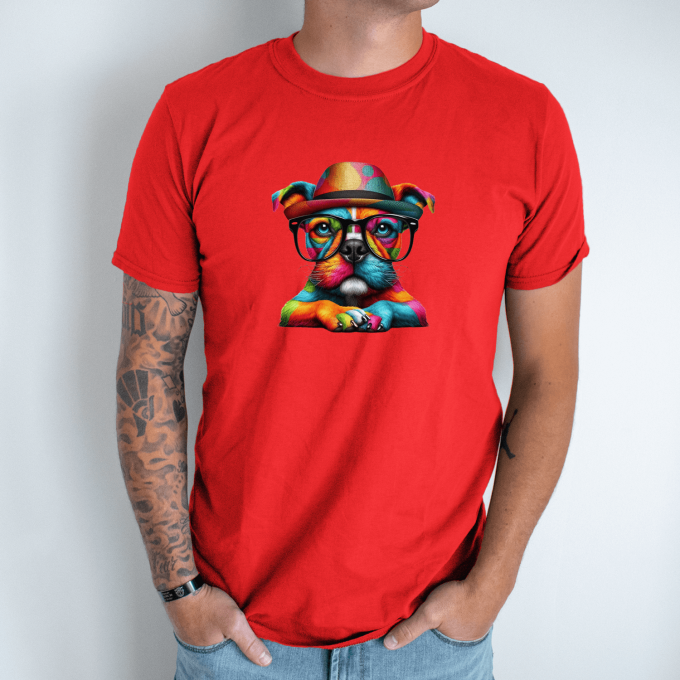 Unisex marškinėliai su spauda „Rimtas šuo“ - Image 3