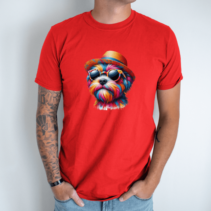 Unisex marškinėliai su spauda „Šuo lepinasi“ - Image 3