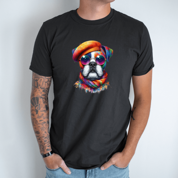 Unisex marškinėliai su spauda „Šuo menininkas“ - Image 6