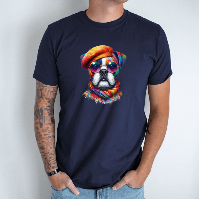 Unisex marškinėliai su spauda „Šuo menininkas“ - Image 3
