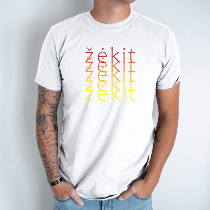 Unisex marškinėliai su spauda „žėkit spalvotai“ - Image 9