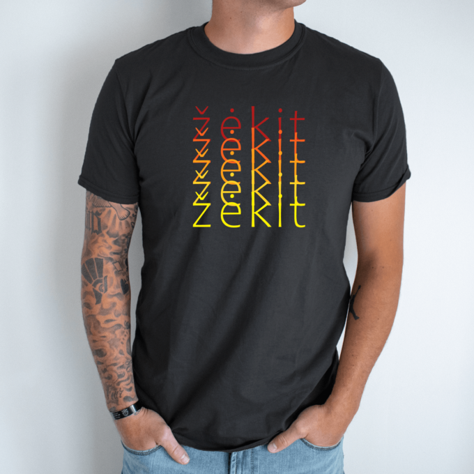Unisex marškinėliai su spauda „žėkit spalvotai“
