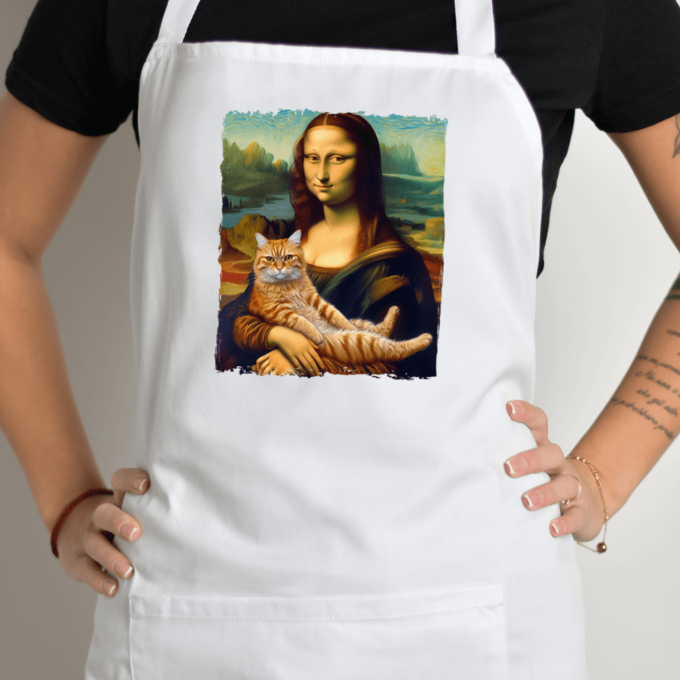 Prijuostė su spauda „Mona Liza“ - Image 2