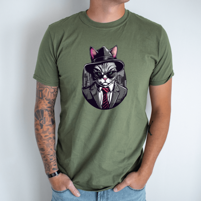 Unisex marškinėliai su spauda „Gangsteris“ - Image 2