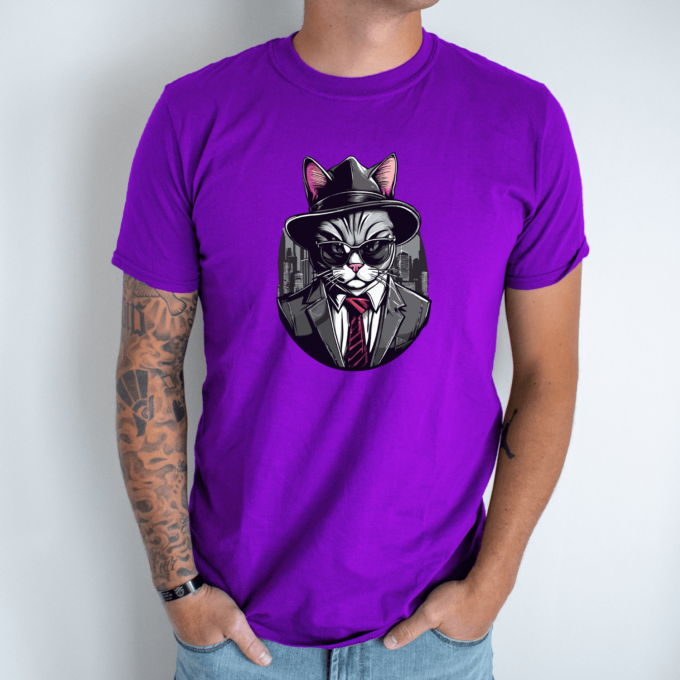 Unisex marškinėliai su spauda „Gangsteris“ - Image 7