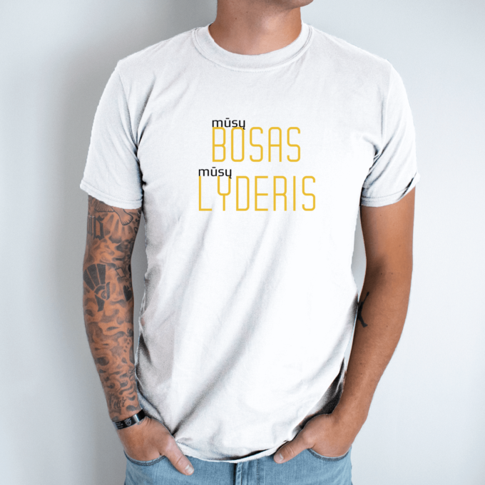 Unisex marškinėliai su spauda „Lyderis“ - Image 8