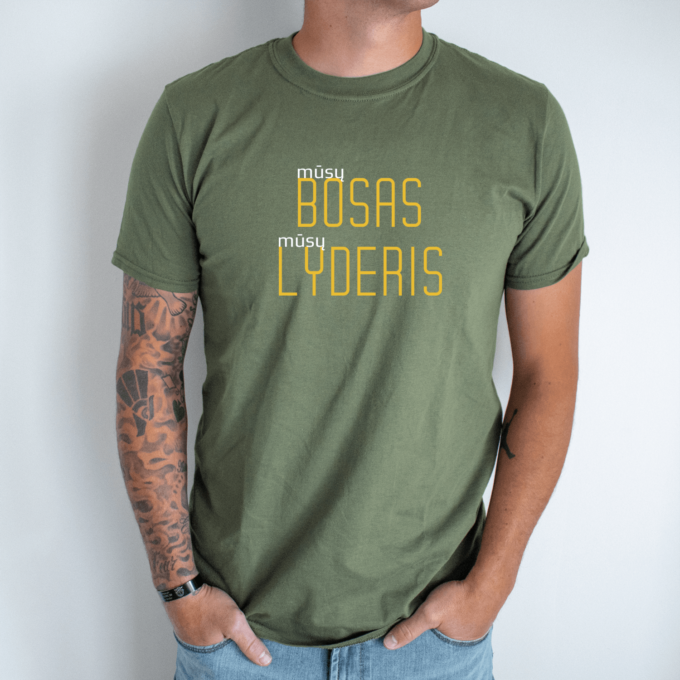 Unisex marškinėliai su spauda „Lyderis“ - Image 7