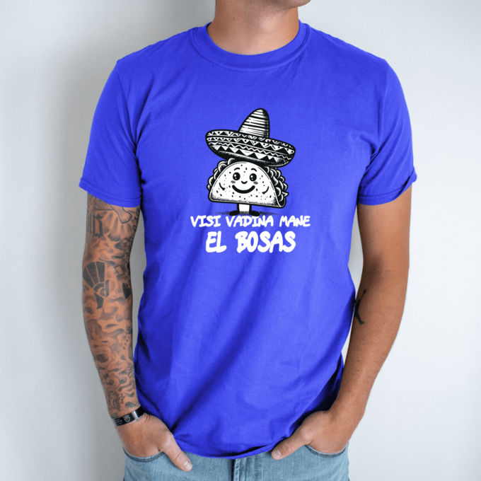 Unisex marškinėliai su spauda „El bosas“ - Image 4