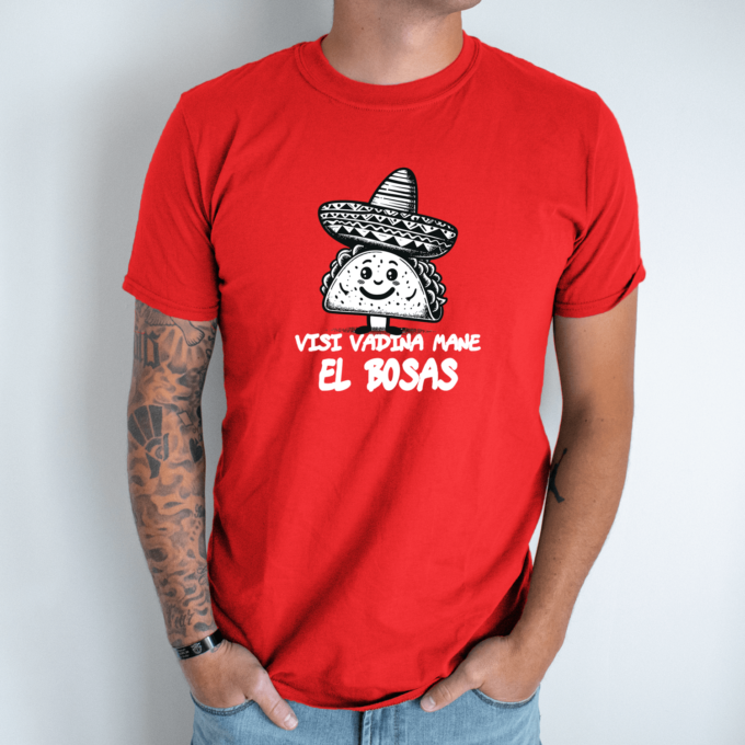 Unisex marškinėliai su spauda „El bosas“ - Image 3