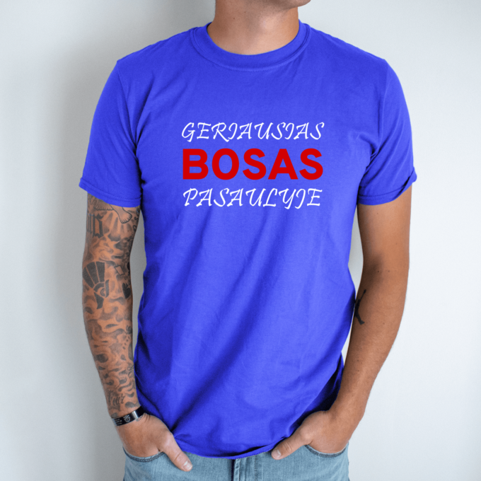 Unisex marškinėliai su spauda „Geriausias bosas pasaulyje“ - Image 2