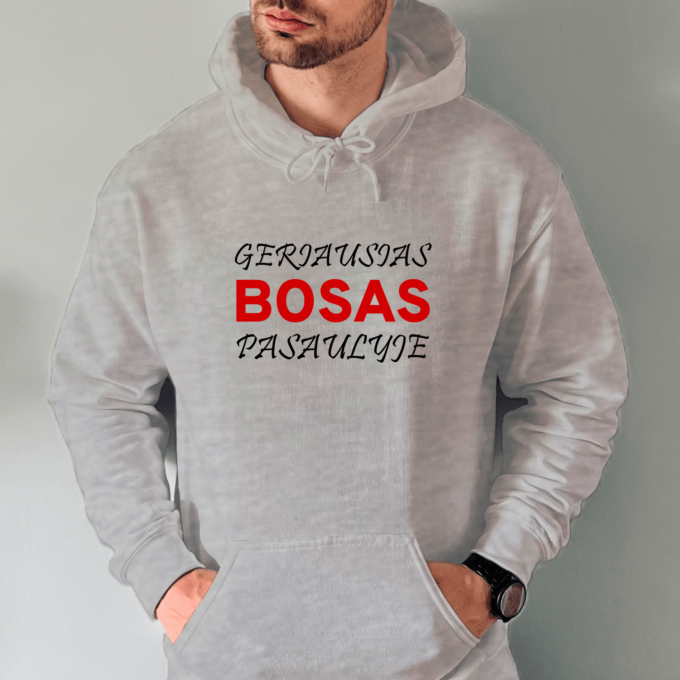 Unisex džemperis su spauda „Geriausias bosas pasaulyje“ - Image 4