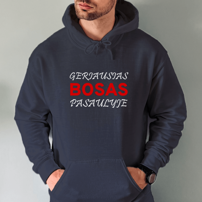 Unisex džemperis su spauda „Geriausias bosas pasaulyje“ - Image 3