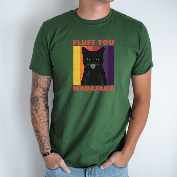 Unisex marškinėliai su spauda „Fluff you madafaka“ - Image 2
