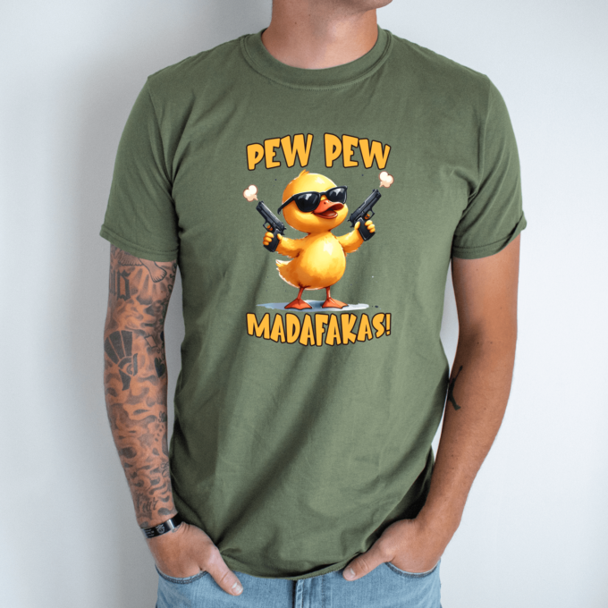 Unisex marškinėliai su spauda „Ančiukas Madafakas“ - Image 8