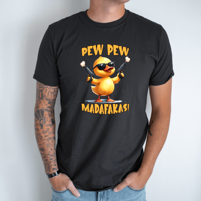 Unisex marškinėliai su spauda „Ančiukas Madafakas“ - Image 14