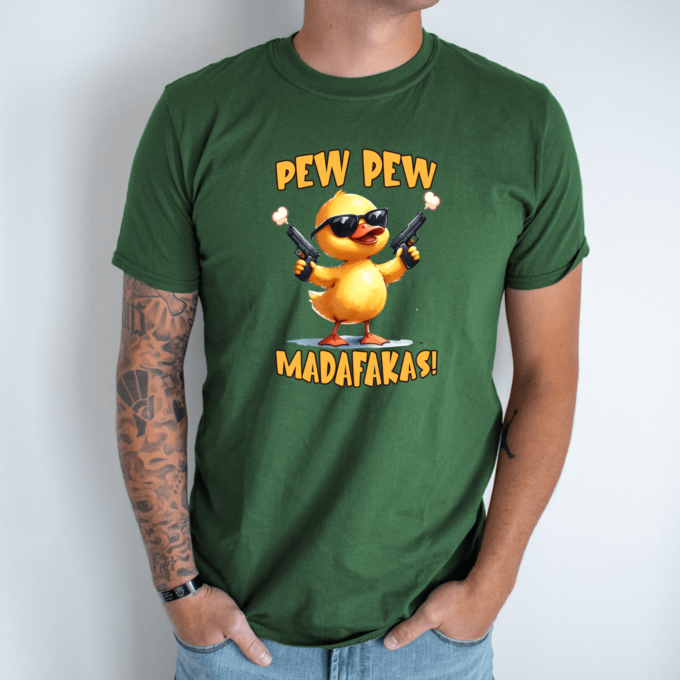 Unisex marškinėliai su spauda „Ančiukas Madafakas“ - Image 4