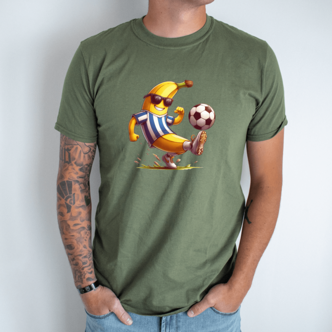 Unisex marškinėliai su spauda „Bananas futbolininkas “ - Image 8