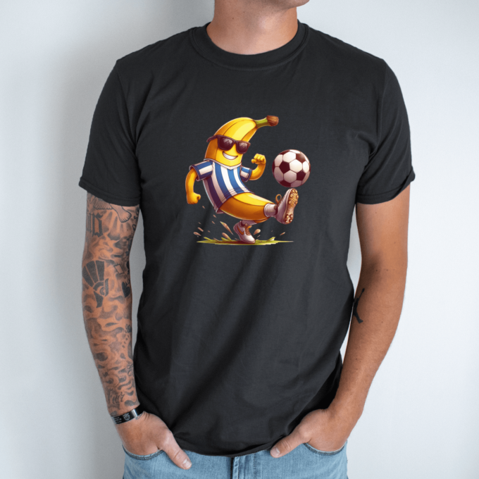 Unisex marškinėliai su spauda „Bananas futbolininkas “ - Image 7