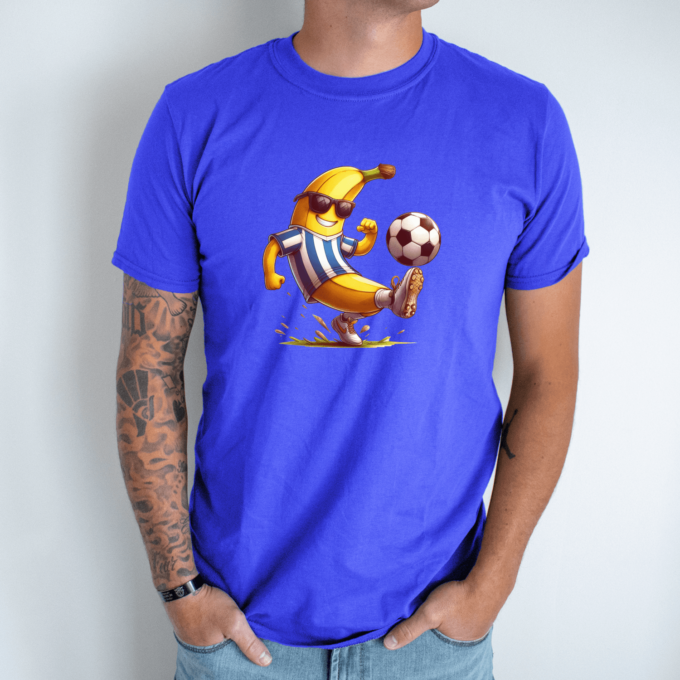 Unisex marškinėliai su spauda „Bananas futbolininkas “ - Image 6