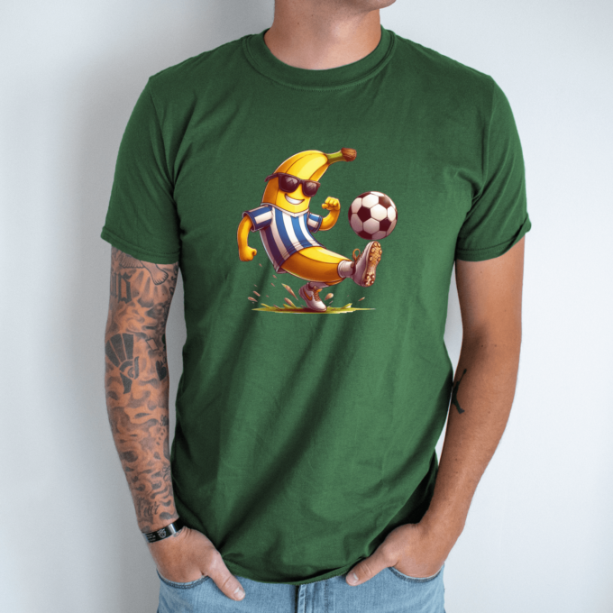 Unisex marškinėliai su spauda „Bananas futbolininkas “ - Image 4