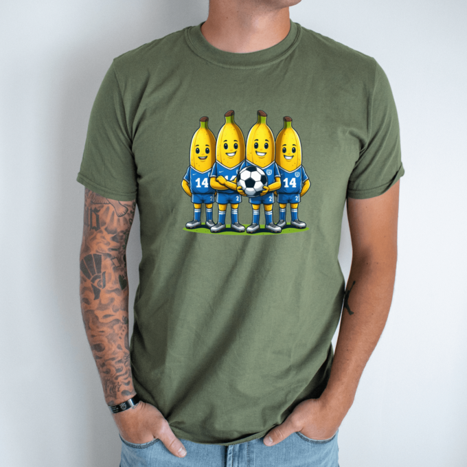 Unisex marškinėliai su spauda „Bananų futbolas“ - Image 8