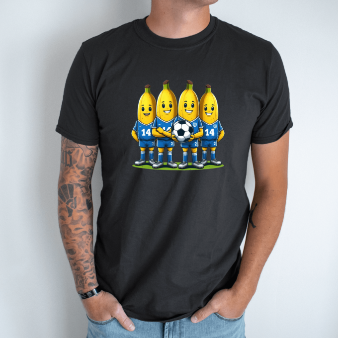 Unisex marškinėliai su spauda „Bananų futbolas“ - Image 6