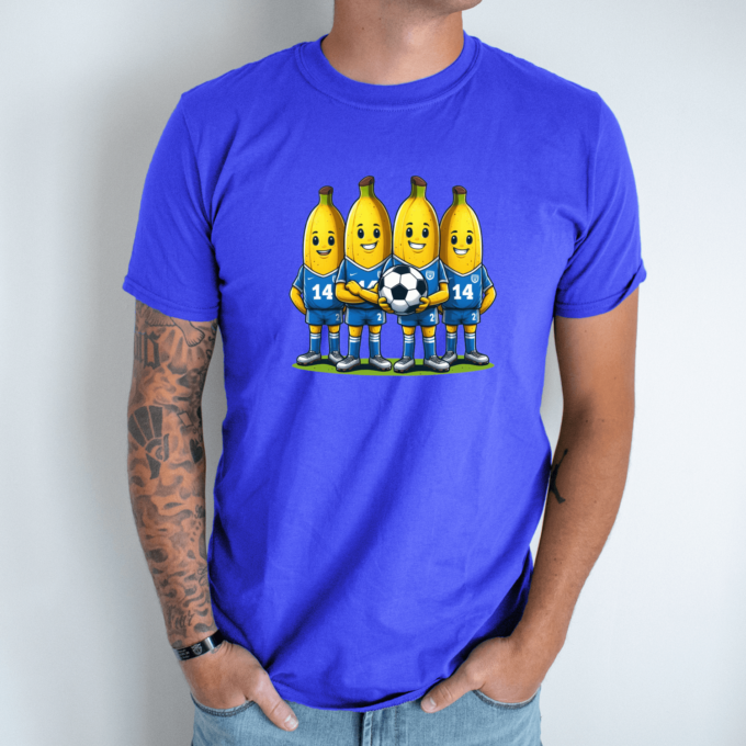 Unisex marškinėliai su spauda „Bananų futbolas“ - Image 7