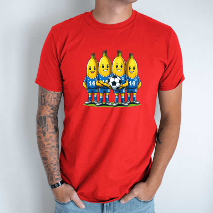 Unisex marškinėliai su spauda „Bananų futbolas“ - Image 5