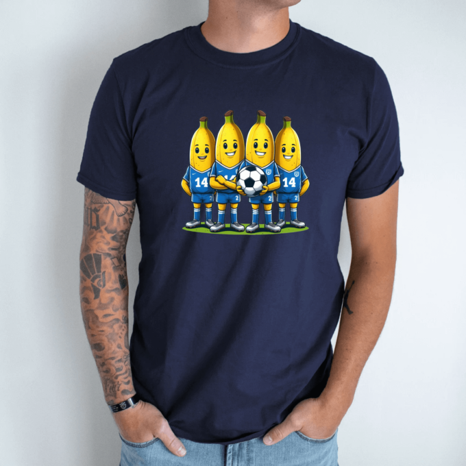 Unisex marškinėliai su spauda „Bananų futbolas“ - Image 4
