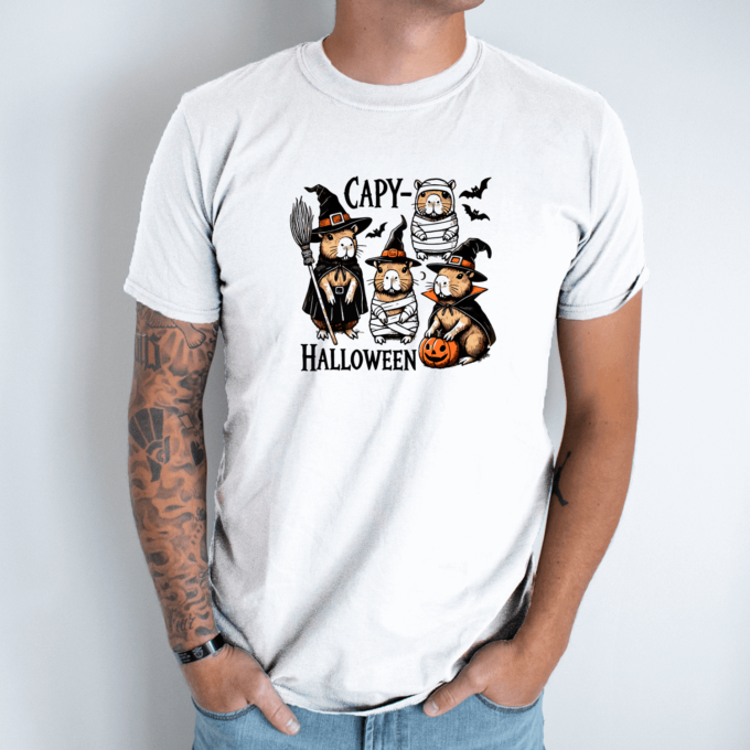 Unisex marškinėliai su spauda „Capy Halloween“