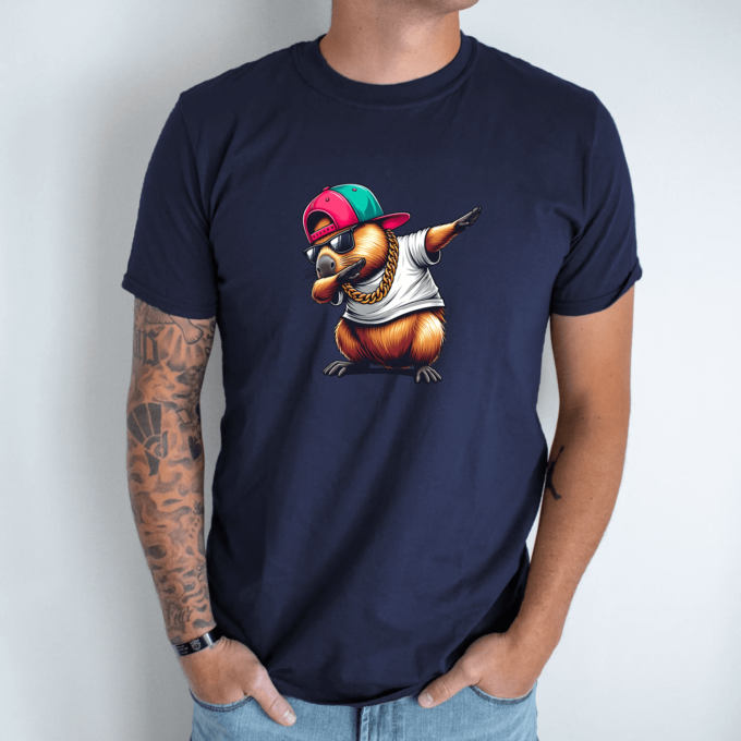 Unisex marškinėliai su spauda „Capybara Dab“