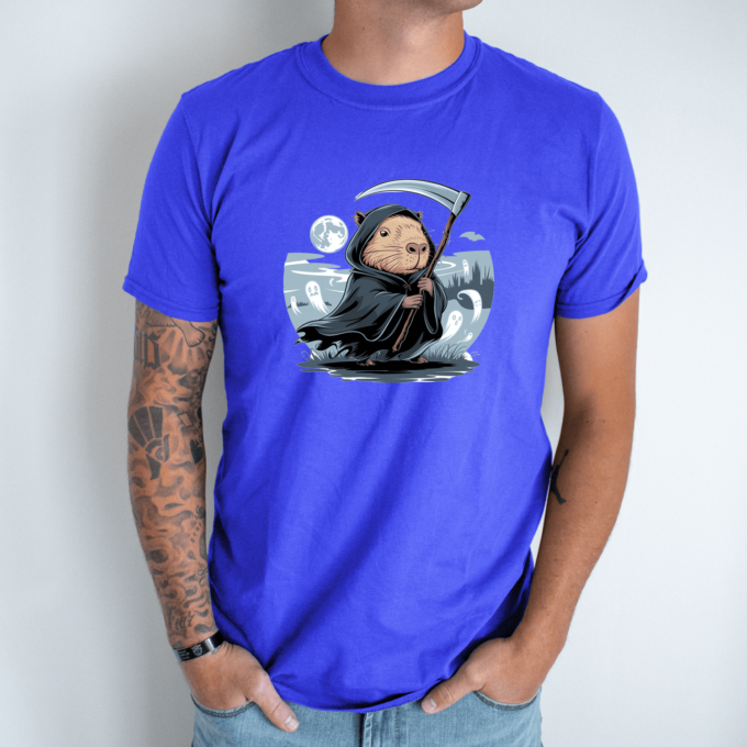 Unisex marškinėliai su spauda „Capybara Death“ - Image 6
